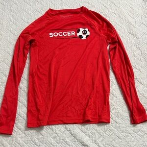 Under Armour Red Soccer Long Sleeve Tee